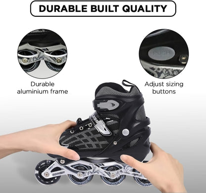 Endless EL1025 Inline Skates Aluminium Chassis und 70 mm PU Räder | Vorderrad Flash, ABEC 7 Lager | In-Outdoor