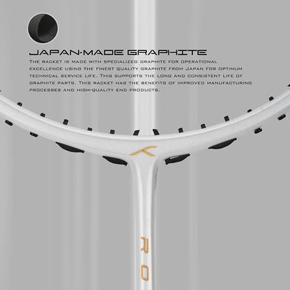 HUNDRED ROCK 88 Carbon Fiber Strung Badminton Racket with Full Racket Cover | For Intermediate Players | 78 grams | Maximum String Tension - 32lbs