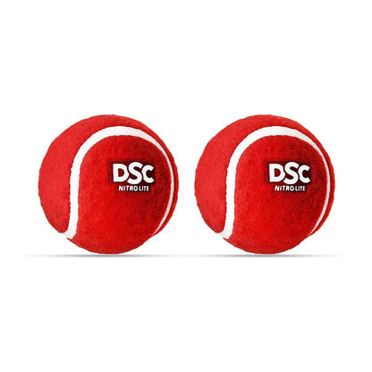 DSC Nitro Leichtgummi-Tennisball (2er-Pack) | Premium-Außenfilz für höhere Strapazierfähigkeit | Nahtgummierung | Ideal für Anfänger geeignet