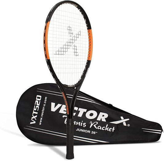 Vector X Recreational Tennis Racket | Farbe: Orange | Größe: Einheitsgröße | Für Männer und Jungen | Material: Aluminium | Super Lightweight | Anfänger bis Mittelstufe