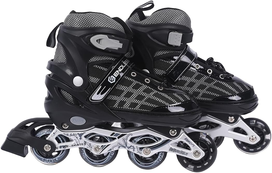 Endless EL1025 Inline Skates Aluminium Chassis und 70 mm PU Räder | Vorderrad Flash, ABEC 7 Lager | In-Outdoor