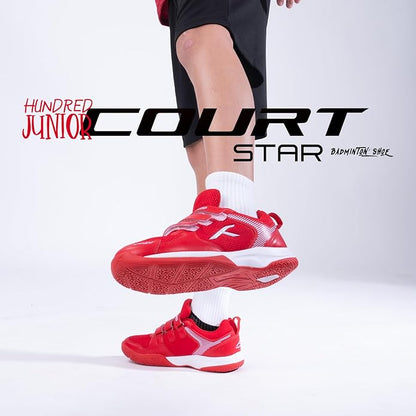 HUNDRED Court Star Non-Marking Professional Badminton Shoes for Men | X-Cushion Protection | Suitable for Indoor Tennis/Squash/Table Tennis/Basketball &amp; Padel