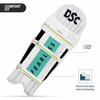 DSC Condor Atmos Cricket Batting Legguard | Farbe: Weiß | Größe: Herren | Für Männer & Jungen | Material: PVC | Maximale Schockabsorption | Schutz und Komfort