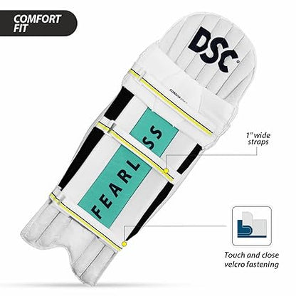 DSC Condor Atmos Cricket Batting Legguard | Farbe: Weiß | Größe: Herren | Für Männer & Jungen | Material: PVC | Maximale Schockabsorption | Schutz und Komfort