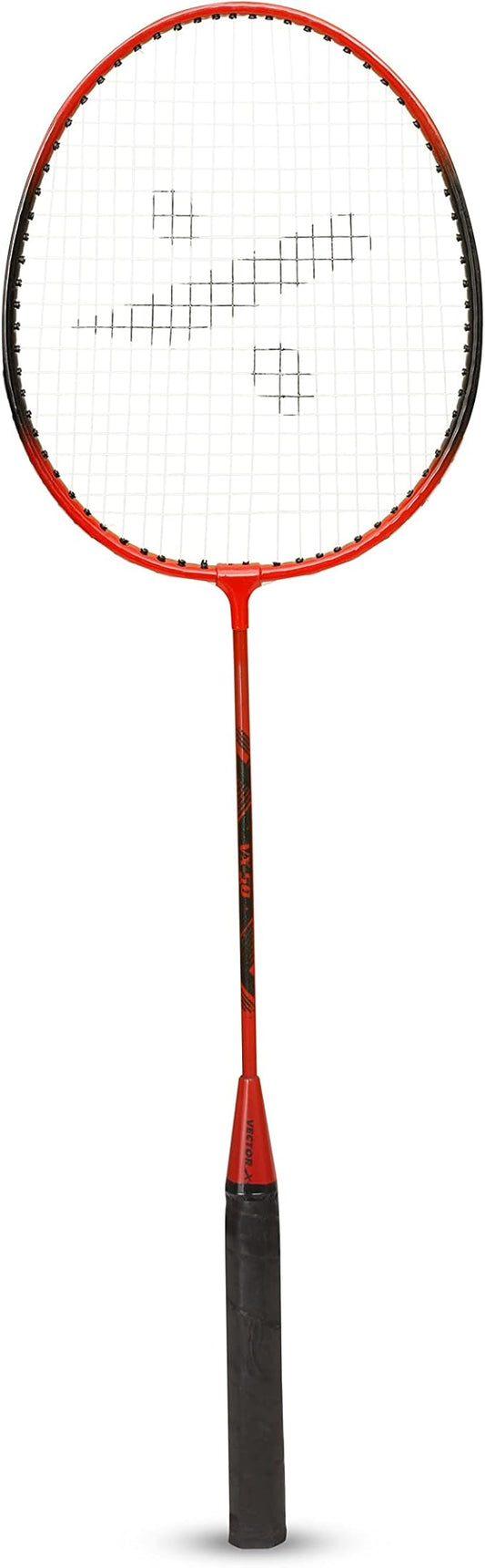 Vector X VXB-50 Badmintonschläger | Farbe: Rot | Größe: 3 7/8 Zoll | Für Männer & Jungen | Material: Aluminium | Super Lightweight | Anfänger bis Mittelstufe