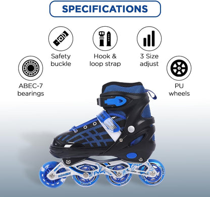 Endless EL1025 Inline Skates Aluminium Chassis und 70 mm PU Räder | Vorderrad Flash, ABEC 7 Lager | In-Outdoor