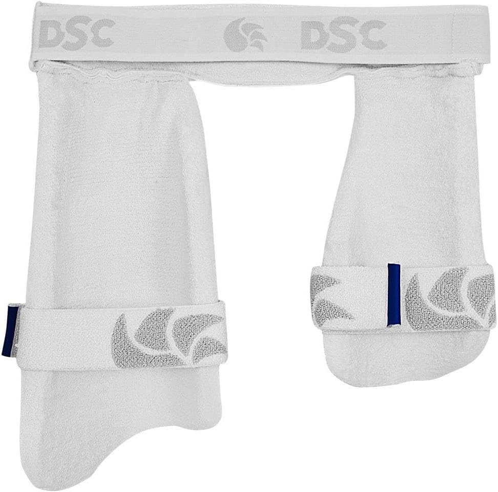DSC Condor Surge Cricket Oberschenkelpolster | Farbe: Weiß | Größe: Jungen, Rechtshänder | Für Männer und Jungen | Material: PVC | High Density Foam Inside | Towel Back for Absorption