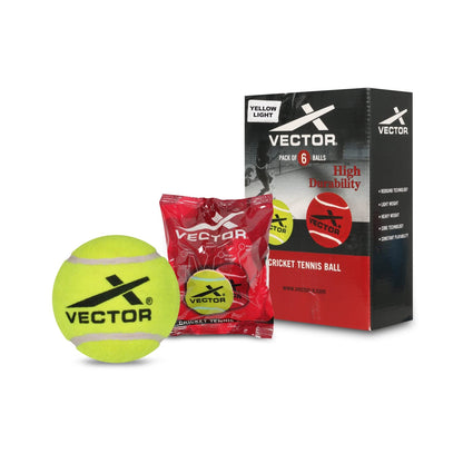 Vector X Cricket Tennis Ball (6-Pack) Lightweight