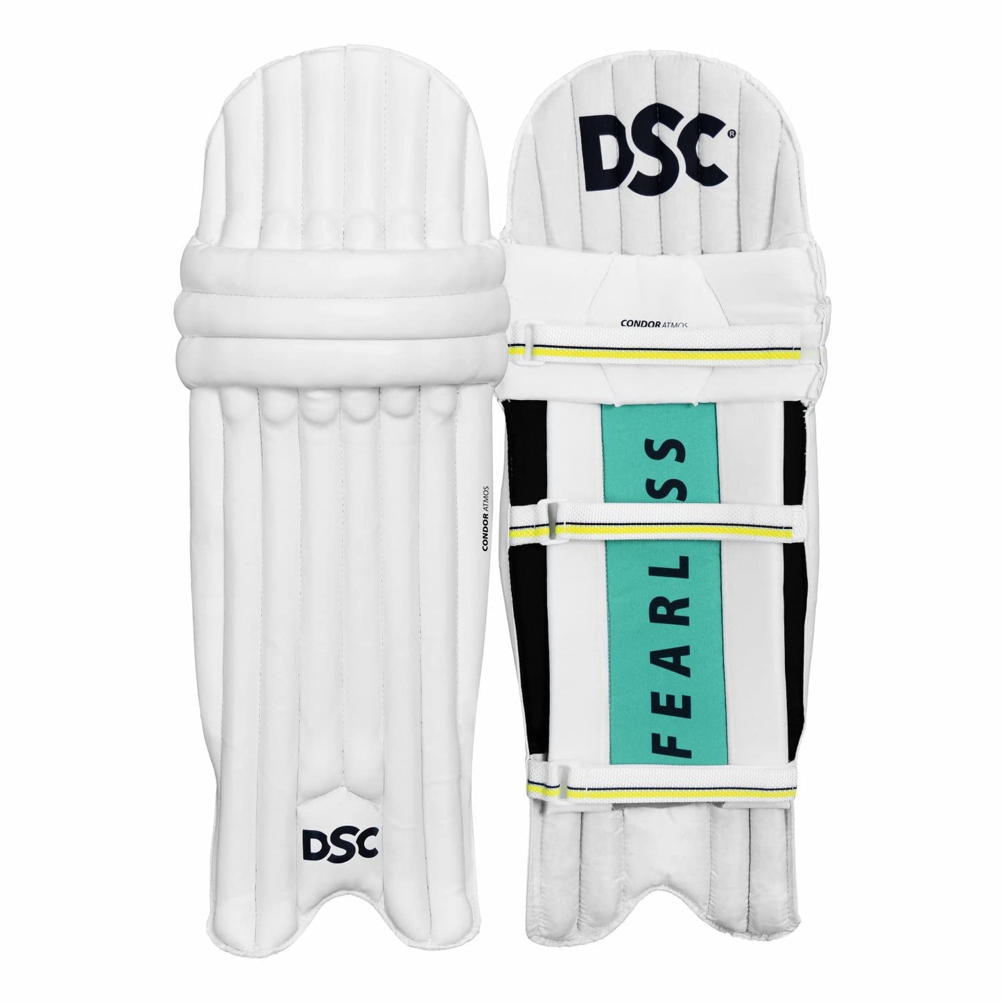 DSC Condor Atmos Cricket Batting Legguard | Farbe: Weiß & Rot | Für Männer & Jungen | Material: PVC | Maximale Schockabsorption | Schutz und Komfort