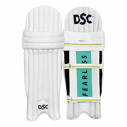 DSC Condor Atmos Cricket Batting Legguard | Farbe: Weiß | Größe: Herren | Für Männer & Jungen | Material: PVC | Maximale Schockabsorption | Schutz und Komfort