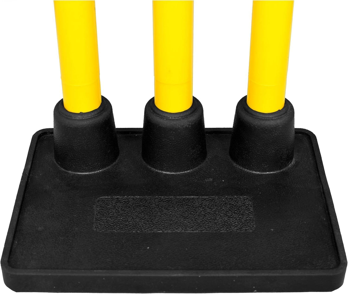 DSC PLASTIC STUMPS SET WITH RUBBER BASE (3 Stumps, 2 Bails ; 1 Base) CRICKET STUMPS SET - MENS-2024