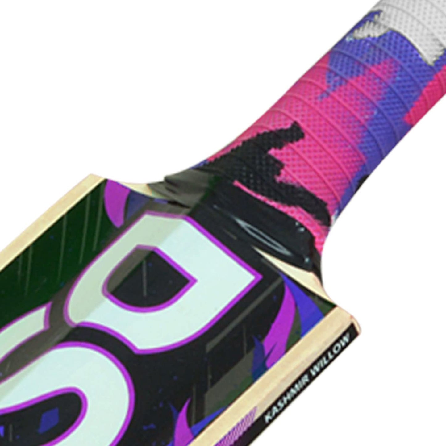 DSC Wildfire Volcano cricket bat for tennis ball | Color: Beige & Purple | Material: Kashmir Willow | For advanced players | Mid bladed | Perfectly balanced | With crossweave tape
