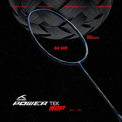 Hundred Powertek 900 Series Badmintonschläger aus Graphit mit vollständiger Abdeckung (Gewicht: 4 HE)