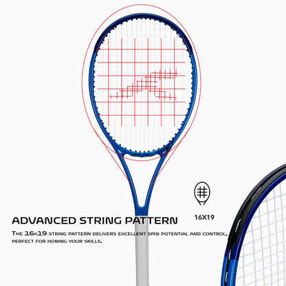 Hundred Galactic Strung Tennisschläger mit Vollschutzhülle | 4-Punkte-Kopfgewichtung | Griffgröße 2 (10,8 cm) | 275 Gramm