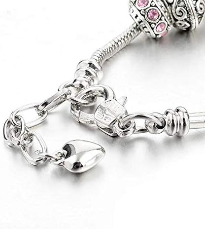 YouBella Jewellery Silver Plated Stylish Latest Crystal Bracelet Bangle Jewellery For Girls and Women (Blue)