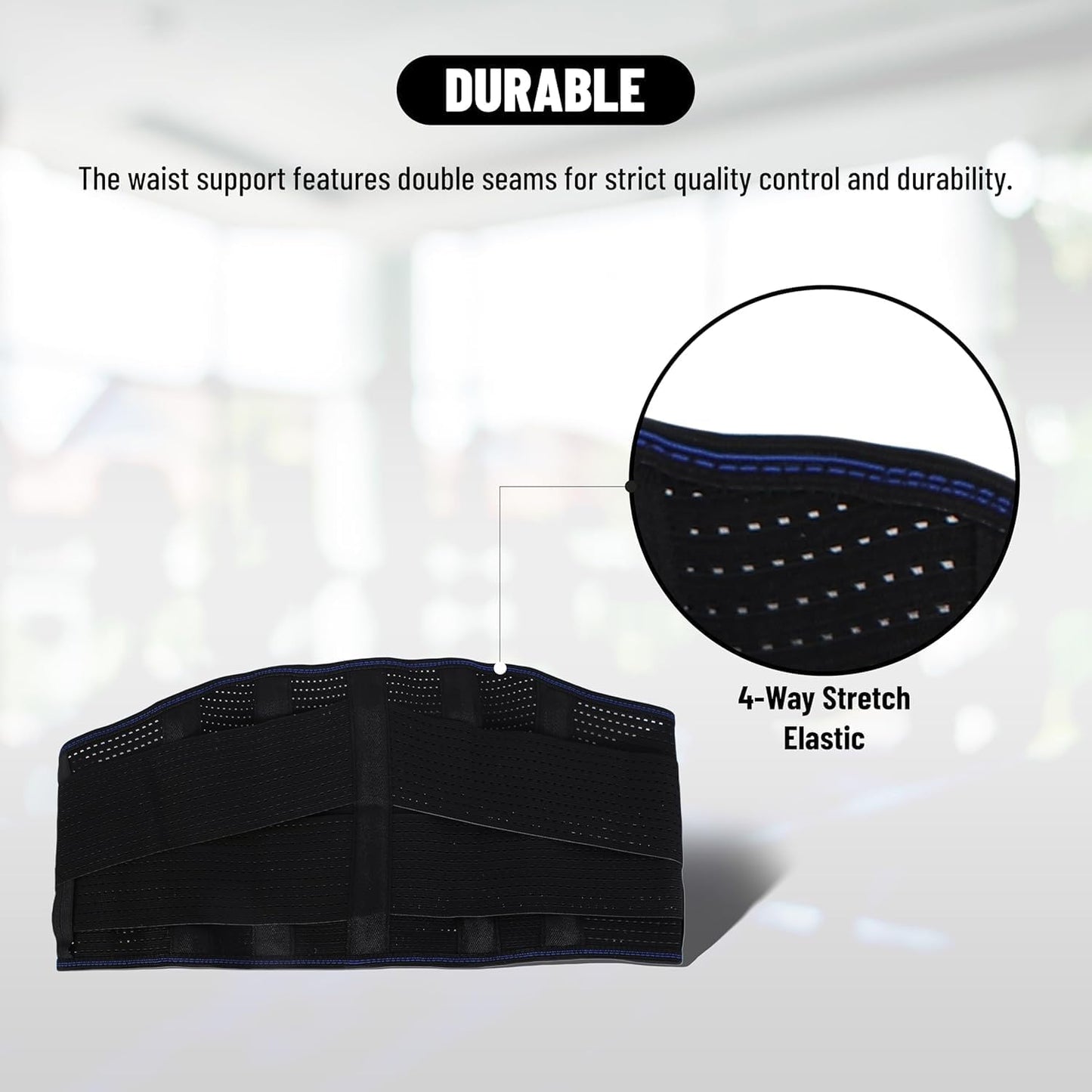 Endless Lendenwirbelgurte zur Linderung von Schmerzen im unteren Rückenbereich mit 6 Stützen | Schwarz | Material: Acrylnitril-Butadien-Styrol | Rückenstützen für Bandscheibenvorfälle, Ischias | Atmungsaktiver Gürtel für Männer/Frauen