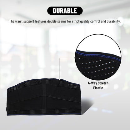 Endless Lendenwirbelgurte zur Linderung von Schmerzen im unteren Rückenbereich mit 6 Stützen | Schwarz | Material: Acrylnitril-Butadien-Styrol | Rückenstützen für Bandscheibenvorfälle, Ischias | Atmungsaktiver Gürtel für Männer/Frauen