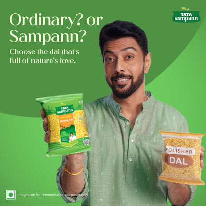 Tata Sampann Moong Dal (gelbe Kichererbsen, gespalten) 1 kg | Ungeschälte indische Linsen | Reich an Eiweiß und leicht verdaulich | Ideal für Suppen, Dal, Khichdi und gesunde Mahlzeiten