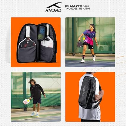 Hundred Phantom 80 Pickleball-Schläger | EXTEND/ WIDE | USA-Zulassung | Japanische Rohkarbonfaser | 16 mm/ 13 mm | Schwarz/Orange | Optimiert für Kontrolle und Spin | Leichter Schläger mit komfortablem Griff