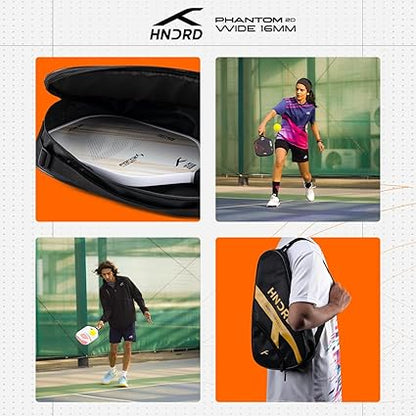 Hundred Phantom 20 Wide Pickleball-Schläger |  |Power Play | Kostenlose Tasche inklusive (Schwarz/Weiß)