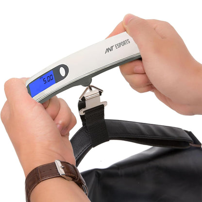 Ant Esports AELS020 Portable Digital Weighing Scale, 50 kg Maximum Capacity, Tare Function, Auto On/Off Feature, Overload Indicator, Low Battery Warning, LED Backlit Display
