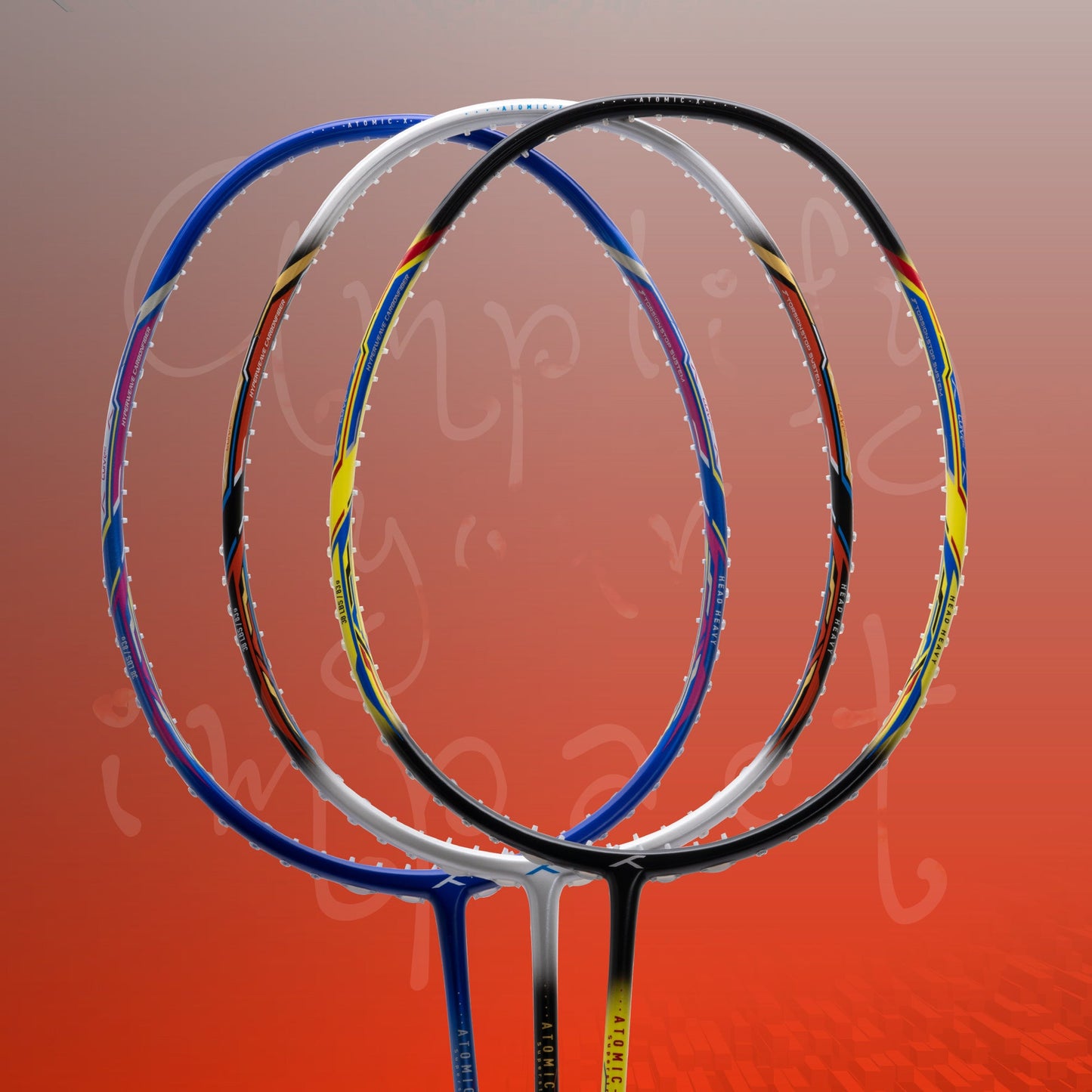Hundred ATOMIC-X 38 CTRL badminton racket, black/lime