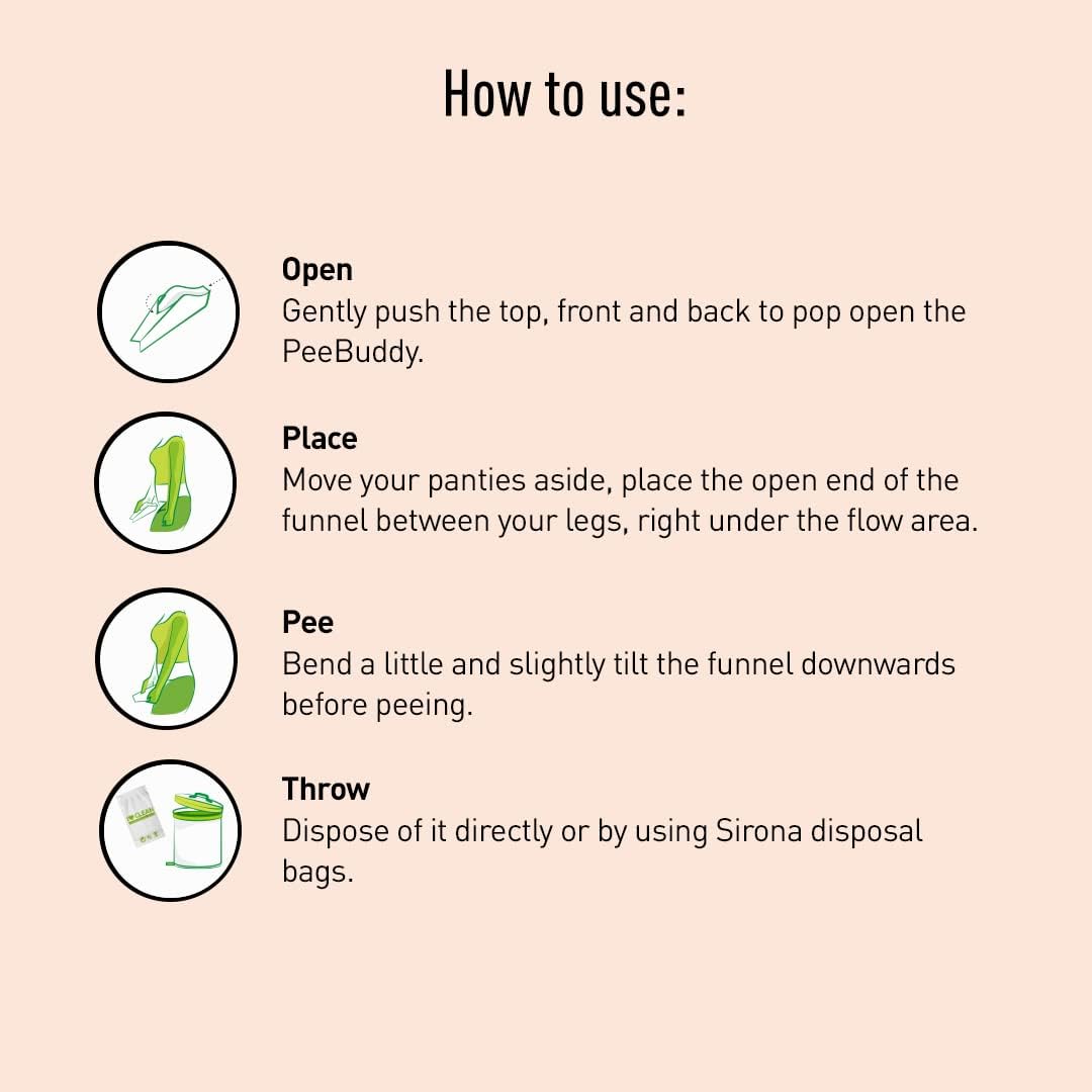 PEE BUDDY Urinal aus Pappe Pipi Trichter für Frauen, Pinkeln im Stehen, Urinierhilfe für Frauen Antibacterial Pipi Trichter für Frauen