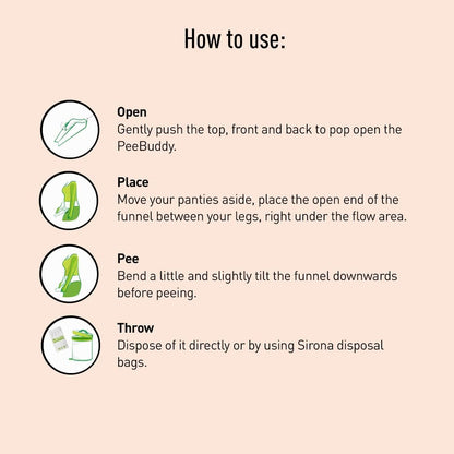 PEE BUDDY Urinal aus Pappe Pipi Trichter für Frauen, Pinkeln im Stehen, Urinierhilfe für Frauen Antibacterial Pipi Trichter für Frauen