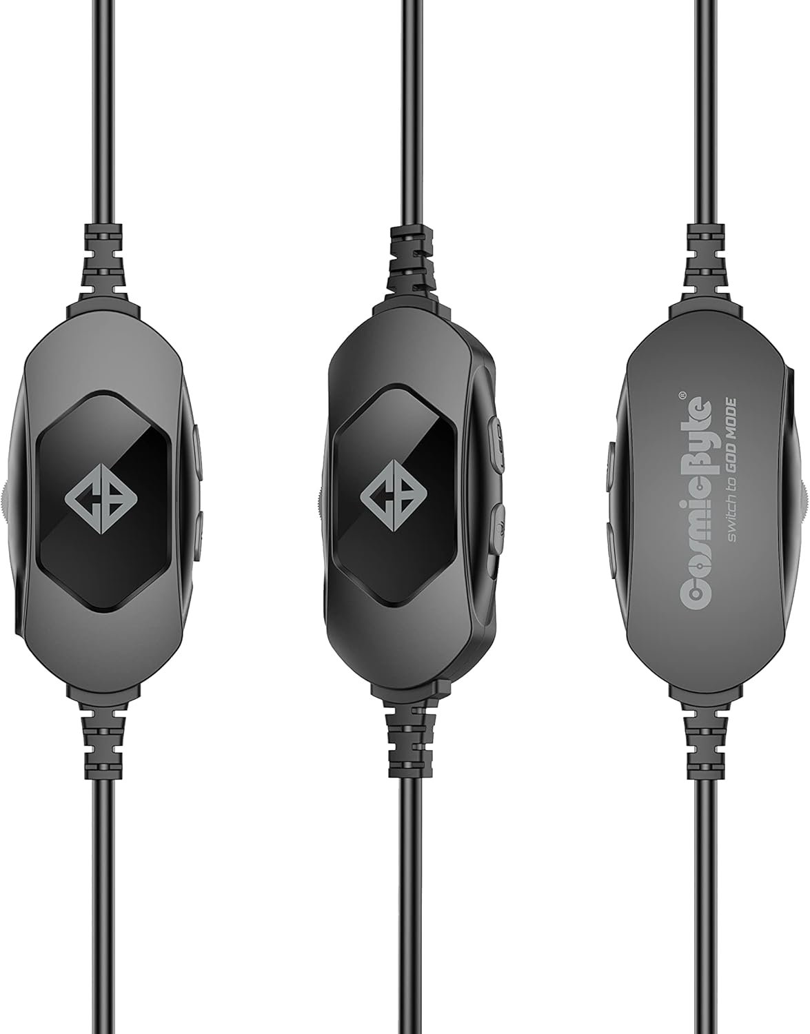 Cosmic Byte Oberon 7.1 RGB Gaming-Headset mit zwei Eingängen – USB und 3,5-mm-Klinkenstecker, abnehmbarem Mikrofon und um 90° drehbaren Ohrmuscheln (schwarz)