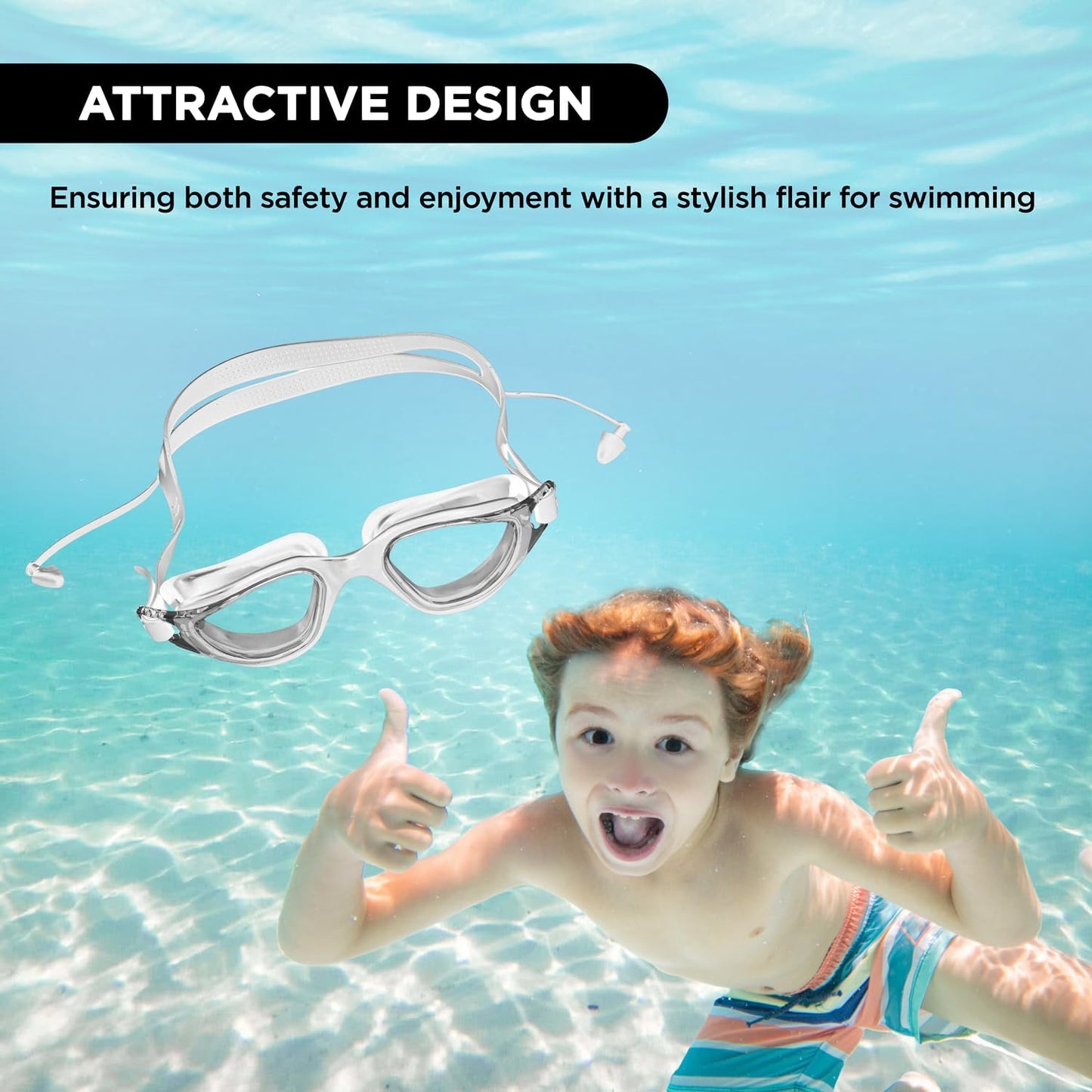 Endless EL1002 Stylish Swimming Goggle with Anti-Fog and UV Protection Material : Silicon, Plastic | With Adjustable Strap and Ear Buds | Soft Silicon Gasket for Leak Proof | With Hard Case			