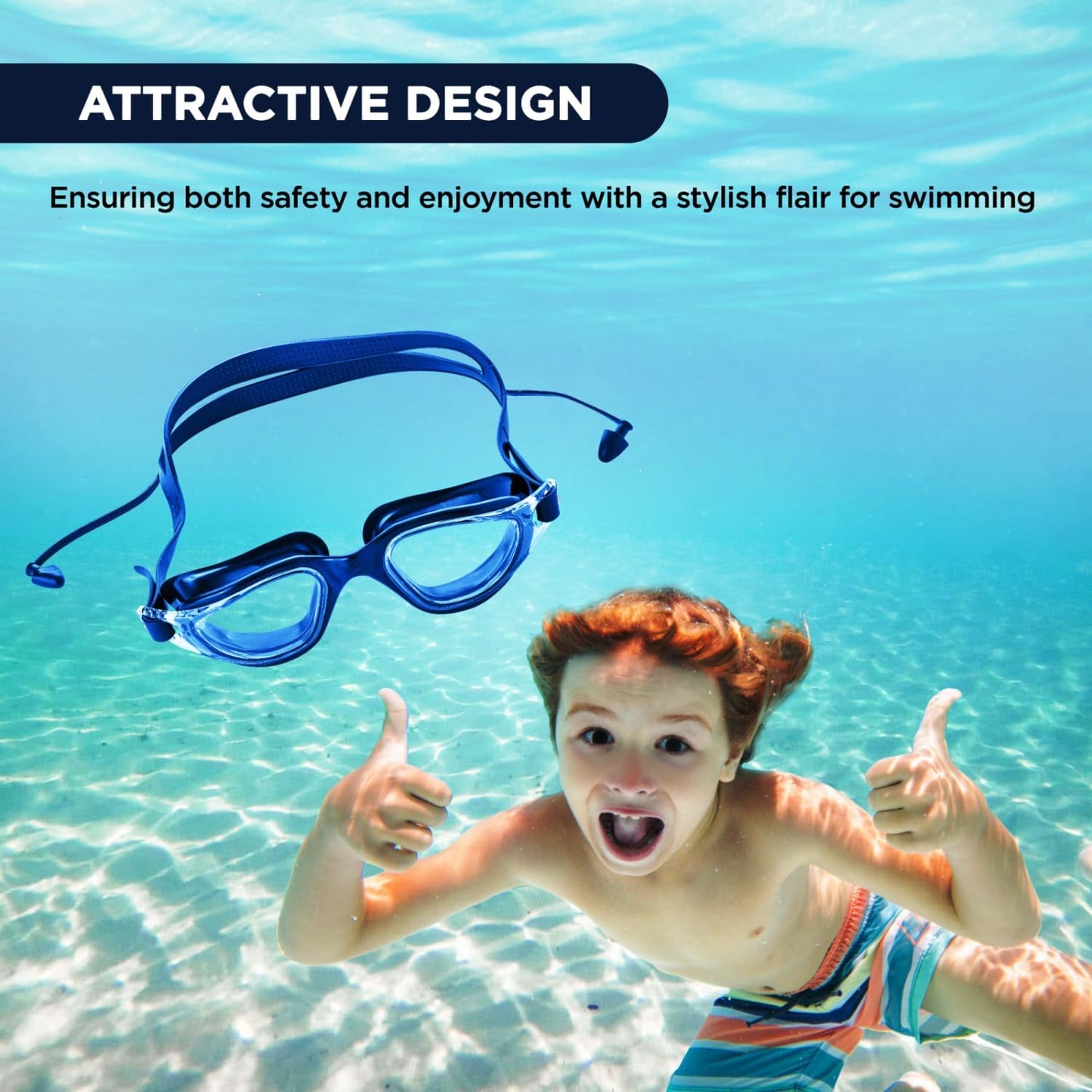 Endless EL1002 Stylish Swimming Goggle with Anti-Fog and UV Protection Material : Silicon, Plastic | With Adjustable Strap and Ear Buds | Soft Silicon Gasket for Leak Proof | With Hard Case			