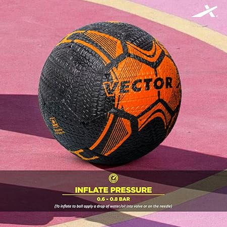 Vector X Street Soccer Fußball | Material- Moulded Rubber | All Surface | High Bounce | High Speed | Rubberized Outer core | High Air Retention Bladder | 32 Panel | Training