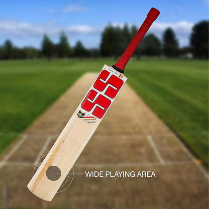 SS SKY Super Kashmir Willow Cricket Bat | Farbe: Braun | Material: Kashmir Willow Wood | Leichtgewicht | Für fortgeschrittene Spieler