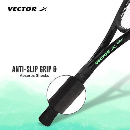 Vector X Vxt 520 Strung tennis racket | Color: Blue & White | Size: 26 inch | For men & boys | Material: Aluminum | Super light & easy to swing | Handle size - 4 3/8

