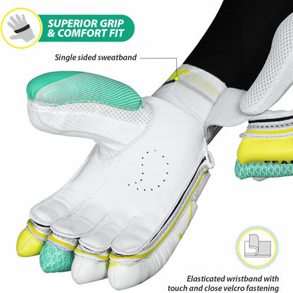 DSC Atmos Cricket Batting Gloves, Size – Men, Right Hand, Color – Grey/Orange