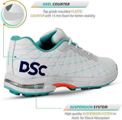 DSC Biffer 22 Cricket-Schuhe | Leichtes Obermaterial | Gummi-Außensohle | TPU-Schaft | Hochwertige EVA-Zwischensohle | Geringere Fußermüdung | Einzigartiger Look
