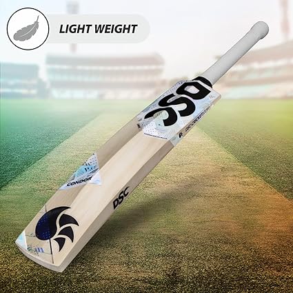DSC Condor Surge Cricketschläger für Herren und Jungen (Beige, Größe - Short Handle) | Material: Englische Weide | Leichtgewicht | Kostenlose Hülle | Spielfertig | Für Profispieler | Klasse 1