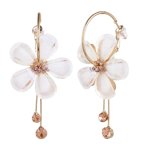 YouBella Floral Drop Earrings | Gold plattiert | Material: Messing | Modischer Kunstschmuck | Für Frauen & Mädchen | Perfekt für besondere Anlässe und Bürokleidung | Für Geschenke & Hochzeiten