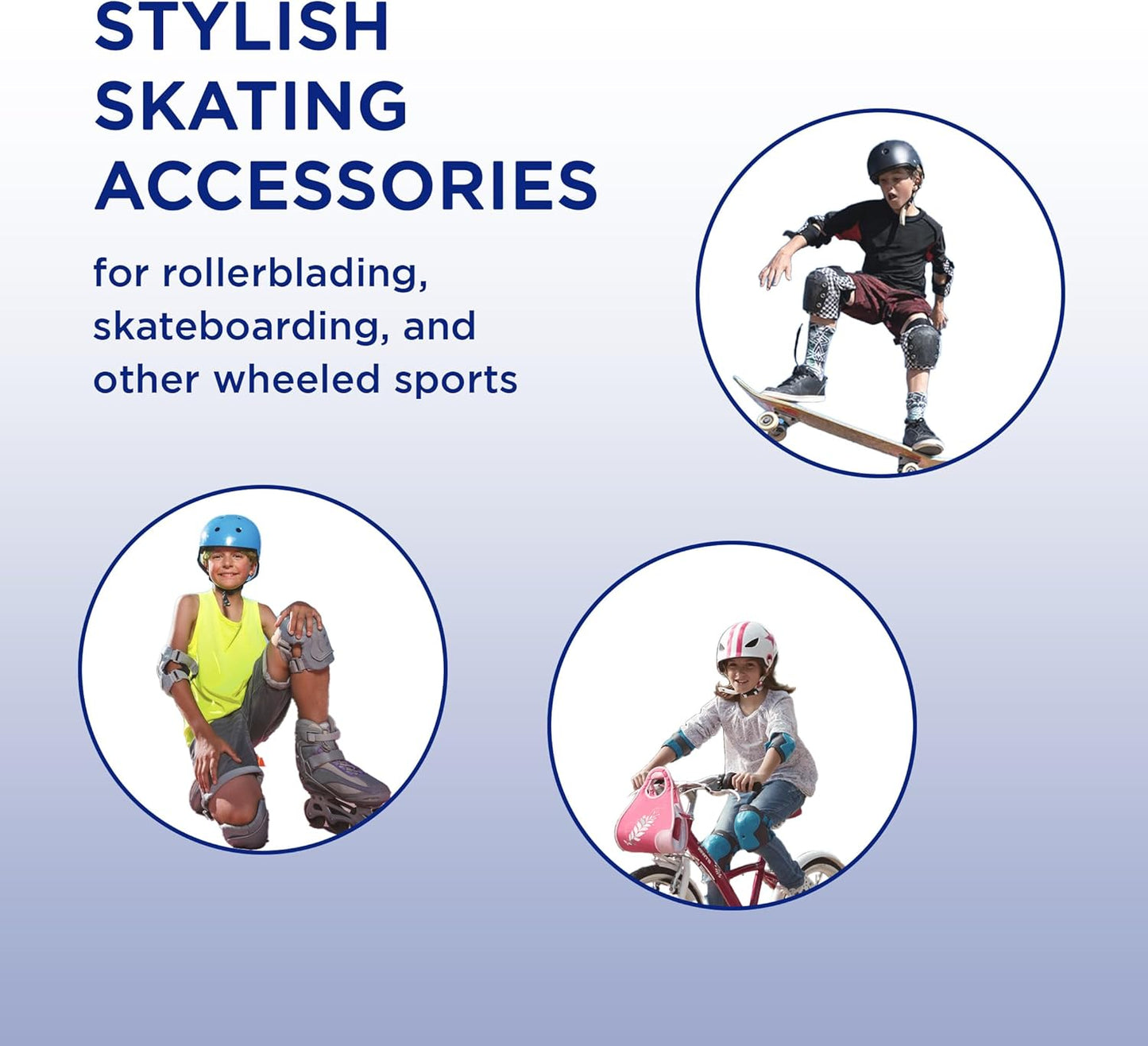 Endless EL1028 Protective Protection Set for Skating, Cycling and Skateboarding with Knee, Elbow and Wrist Protector | Material: ABS, Nylon | With Adjustable Straps for a Perfect Fit for Adults | Blue