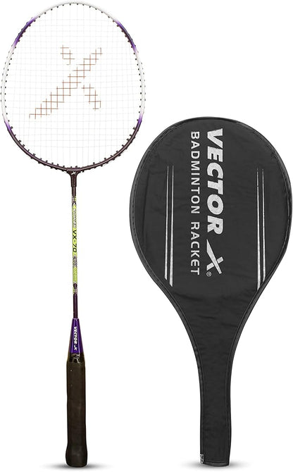 Vector X Badminton Racket | Size: 3 7/8 inches | For men and boys | Material: Aluminum | Best for professional athletes training and competition, outdoor play, backyards