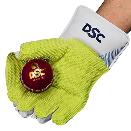 DSC Intense Attitude Wicket Keeping Handschuhe | Farbe: Mehrfarbig | Größe: Herren | Für Herren | Material: Polyvinylchlorid | Baumwollfutter in den Manschetten | Netz zwischen Daumen und Zeigefinger