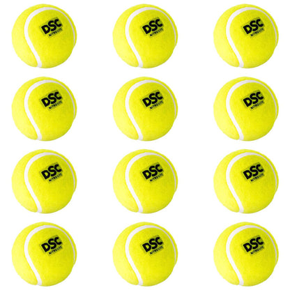 DSC Nitro lightweight rubber tennis ball (Pack of 12) | Premium outer felt for greater durability | Rubberized seams | Ideal for beginners