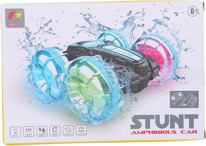 FUNFY Aqua Stunt RC-Auto mit leuchtenden Lichtern | 4WD mit wasserfestem | Mehrfarbig | Das geländegängige Marvel für Kinder ermöglicht spannende Stunts an Land und im Wasser
