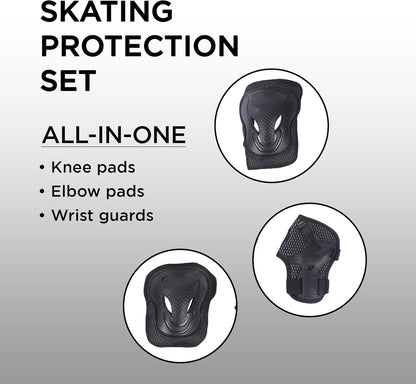 Endless EL1028 Protective Protection Set for Skating, Cycling and Skateboarding with Knee, Elbow and Wrist Protector | Material: ABS, Nylon | With Adjustable Straps for a Perfect Fit for Adults | Blue