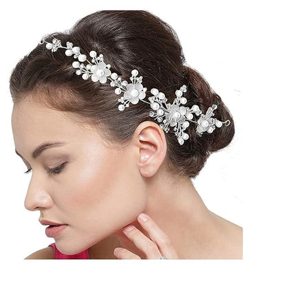 YouBella Floral Stone Hair Vine | Material: Plastic | Elegant Appearance | Hair Accessory for Bridal Wedding Functions Bridesmaid | For Women