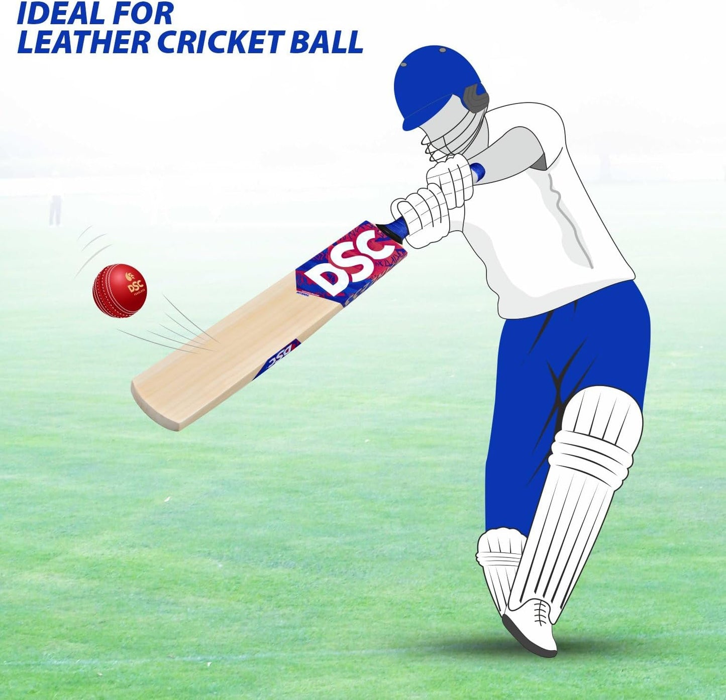 DSC Intense Force Kashmir Willow Cricketschläger, Größe-Short Handle, Multicolor