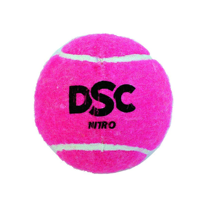 DSC Nitro Heavy Rubber Tennis Ball (Pack of 2)| Color: Pink  | Premium outer felt for greater durability | Rubber seams | Ideal for beginners