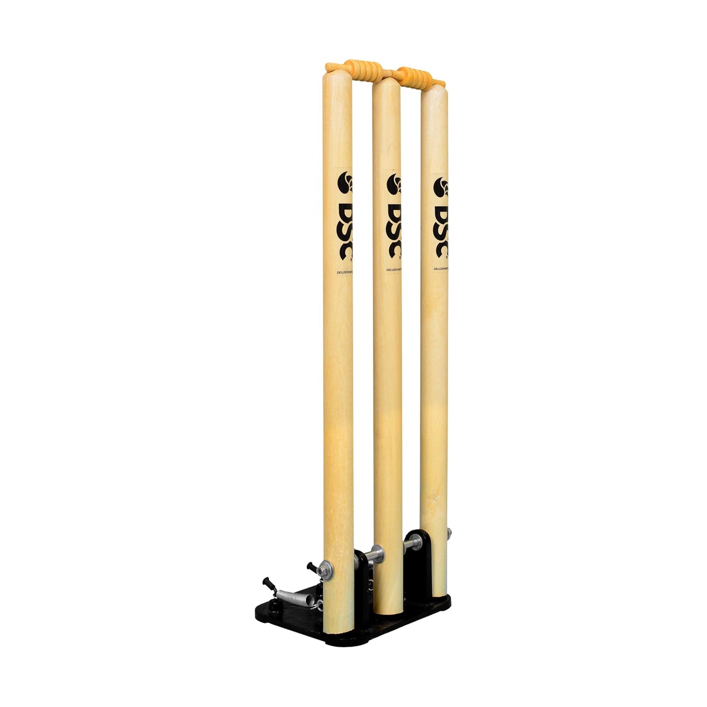 DSC DSC SPRING STUMP SET Set of 3 stumps & 2 bails (with iron base) CRICKET STUMPS SET - MENS-2024