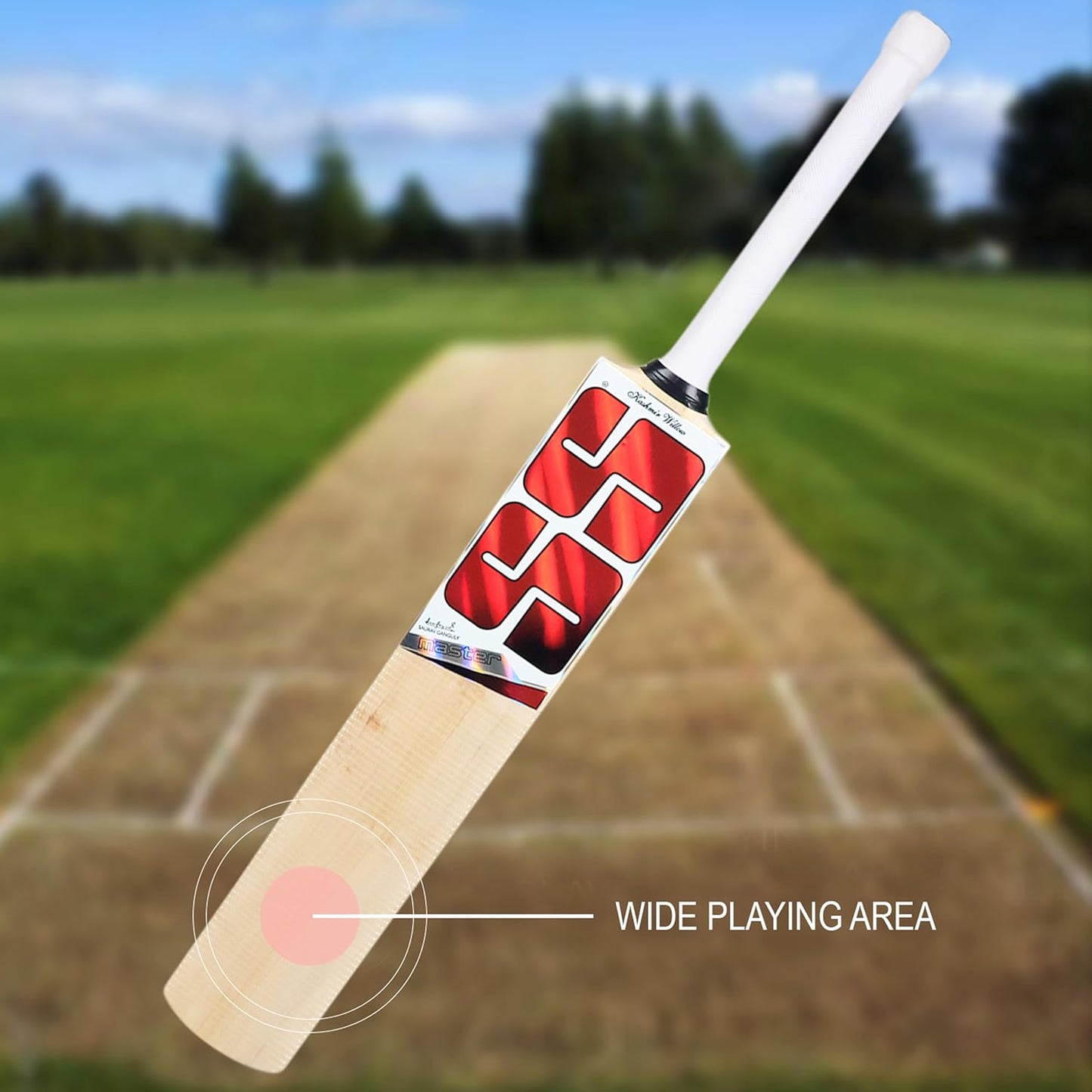 SS Master Kashmir Willow Cricket Bat | Material: Kashmir Willow Wood | Leichtgewicht | Für fortgeschrittene Spieler