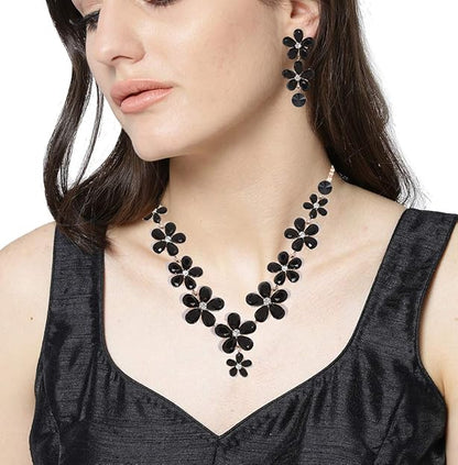 YouBella Fashion Afghani Tribal Schmuckset für Frauen und Mädchen | Set aus Halskette und Ohrringen | Farbe: Schwarz | Vergoldet | Zum Verschenken und zur Hochzeit | Hautfreundlich